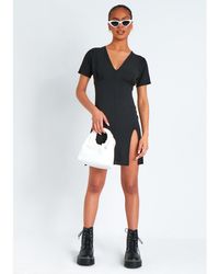 Missy Empire - Mini Tea Dress With Split - Lyst