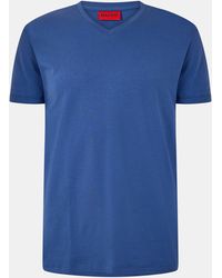 HUGO - Short Sleeve V Neck T Shirt - Lyst