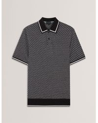 Ted Baker - Texture Short Sleeve Polo Shirt - Lyst