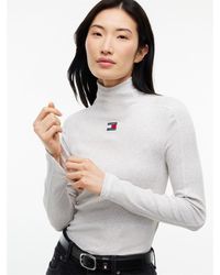 Tommy Hilfiger - Badge Cotton Roll-Neck Long-Sleeve T-Shirt - Lyst