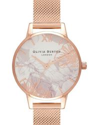 Olivia Burton - Floral Mesh Strap Watch - Lyst