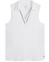 PUMA - Cloudspun Piped Sleeveless Performance Polo Shirt - Lyst