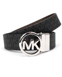 MICHAEL Michael Kors - Reversible Mk Logo Leather Belt - Lyst