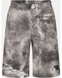 DIESEL - Fleece Jogger Shorts - Lyst