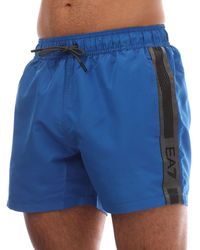 EA7 - Logo Tape Swim Shorts - Lyst