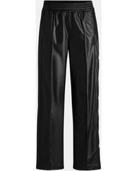 HUGO - Hileda Cropped Straight-Leg Leather Trousers - Lyst