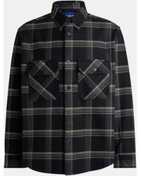 HUGO - Oversized Check Cotton Long Sleeve Overshirt - Lyst