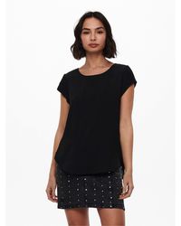 ONLY - Solid Short-Sleeve Blouse - Lyst