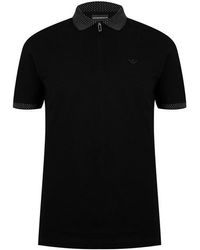 Emporio Armani - Zipped Polo Shirt - Lyst