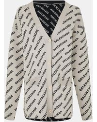 Balenciaga - Scrolling Logo Cardigan - Lyst