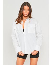 Missy Empire - Oversized Shirt With Pocket Detail - Lyst