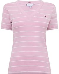 Tommy Hilfiger - V-Neck Striped T-Shirt - Lyst