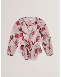 Ted Baker - Woven Print Long-Sleeve Blouse - Lyst