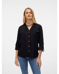Vero Moda - Long-Sleeve Plain Shirt - Lyst