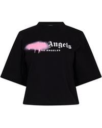Palm Angels - Spray T Cropped Crop Top - Lyst
