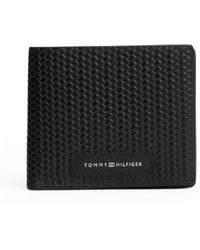 Tommy Hilfiger - Woven Texture Coin Pocket Billfold Leather Wallet - Lyst