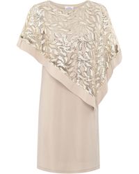 Gina Bacconi - Darlene Embroidered Cape Dress - Lyst