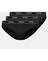 HUGO - Tripe Pantie 3 Unit Back - Lyst