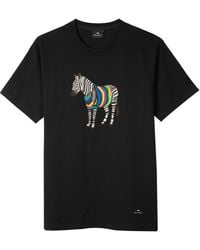 Paul Smith - Regular Fit Zebra Print T-Shirt - Lyst