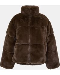 Jack Wills - Jw Fur Long Sleeve Short Puffer Jacket - Lyst