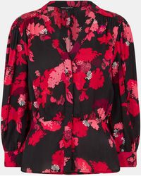 French Connection - Chiara Balloon Sleeve Long Sleeve Patterned Shirt - Lyst