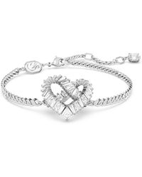 Swarovski - Matrix Bracelet, Heart, Rhodium Plated - Lyst