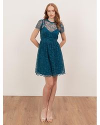 Lovedrobe - Floral Lace Short Sleeve Mini Dress - Lyst