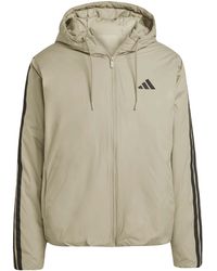 adidas - Essentials 3-Stripes Insulated Hooded Puffer Jacket - Lyst