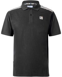Aquascutum - Check Shoulder Cotton Short-Sleeve Polo Shirt - Lyst