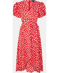 AX Paris - Heart Printed Wrap Midi Dress - Lyst