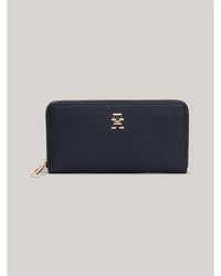 Tommy Hilfiger - Th Emblem Large Zip Around Purse - Lyst