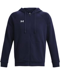 Under Armour - Rival Fitted Full Zip Hoody Men's Sweatshirt In Blue - Lyst