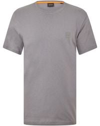 BOSS - Tales T-Shirt With Logo Patch Premium Cotton - Lyst