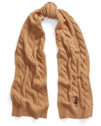 Polo Ralph Lauren - Bear Cable-knit Merino Wool Scarf - Lyst
