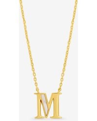 Inicio - 14K Plated Pearl Initial Pendant - Lyst