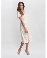 Gina Bacconi - Mylene Embroidered Floral A-Line Dress - Lyst