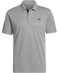adidas - S Heather Polo Shirt Short Sleeve Grey L - Lyst