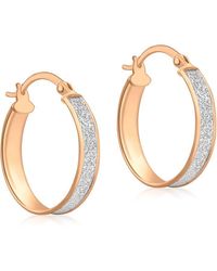 Be You - 9ct Rose Stardust Hoops - Lyst