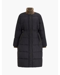 French Connection - Minnie Puff Full-Zip Funnel-Neck Long Puffer Jacket - Lyst