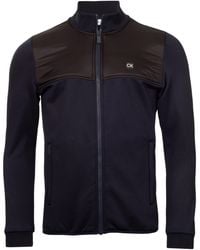 Calvin Klein - Solid Patterned Full Zipper Ribbed Cuff Zipped Pocket Jacket - Lyst