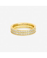 Jon Richard - Plated Cubic Zirconia Double Band Ring - Lyst