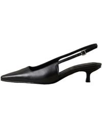 Calvin Klein - Leather Kitten-Heel Square-Toe Mules - Lyst
