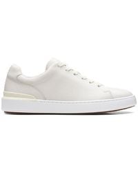 Clarks - Court Lite Lace Leather Trainers - Lyst