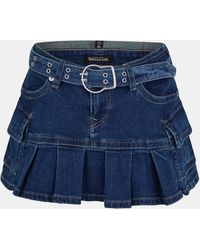 TRUE RELIGION - Belted Cargo Denim Skirt - Lyst