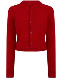 Ami Paris - Wool Knit Crewneck Cardigan - Lyst