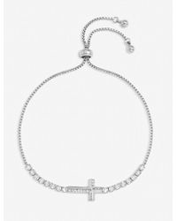 Jon Richard - Plated And Crystal Cross Toggle Bracelet - Lyst