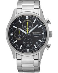 Seiko - Chronograph Stainless Steel Water Resistant Analogue Quartz Watch - Lyst
