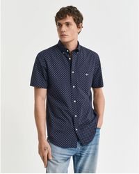 GANT - Micro Print Short Sleeve Shirt - Lyst