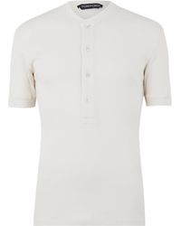 Tom Ford - Ribbed Henley T-Shirt - Lyst