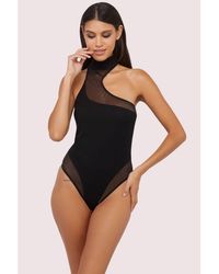 Wolf & Whistle - Lola Asymmetric Mesh & Jersey Body - Lyst